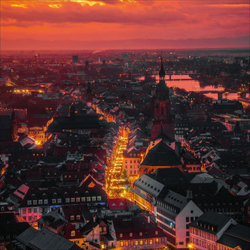 Heidelberg Poster Altstadt Abendrot