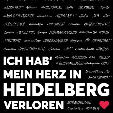 Heidelberg Poster Herz verloren schwarz
