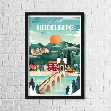 Heidelberg Poster Vintage bei Tag