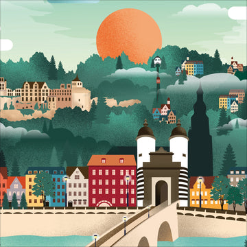Heidelberg Poster Vintage bei Tag