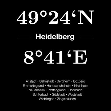 Heidelberg Poster Koordinaten schwarz
