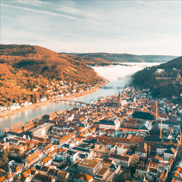 Heidelberg Poster Altstadt Morgennebel