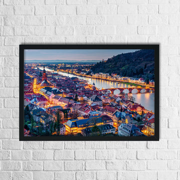 Heidelberg Poster Altstadt Abendlichter