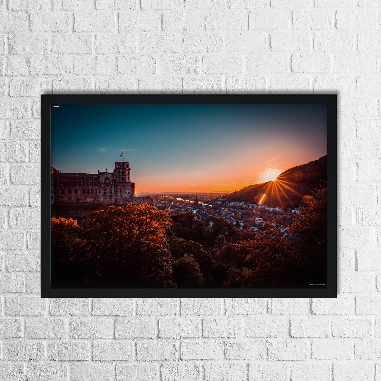 Heidelberg Poster Panorama Sonnenuntergang
