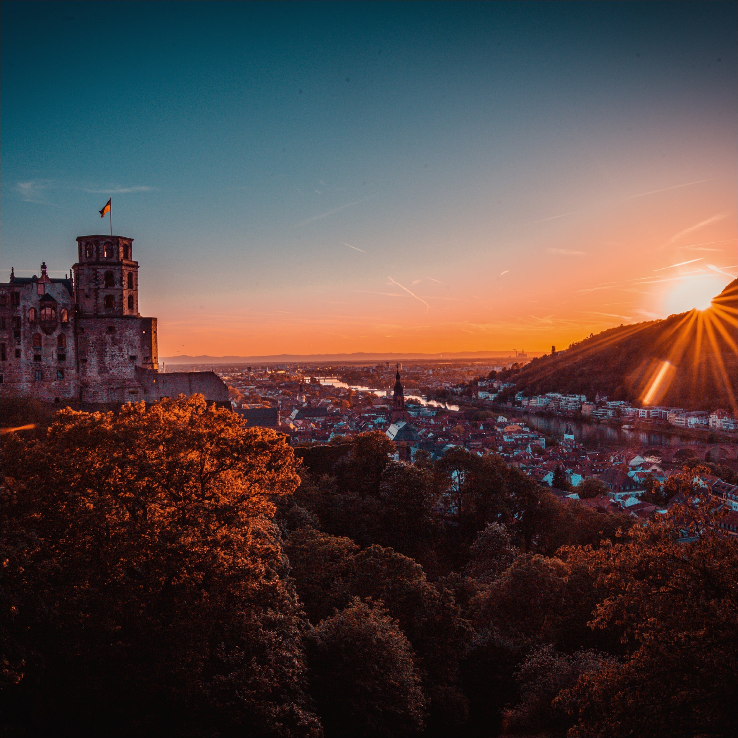 Heidelberg Poster Panorama Sonnenuntergang Heidelberg Poster Panorama Sonnenuntergang