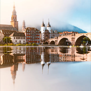 Heidelberg Poster Alte Brücke Nebel